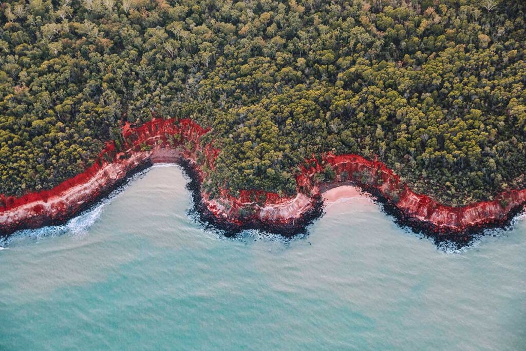 Aerial view of Rainbow Beach at Tiwi Islands